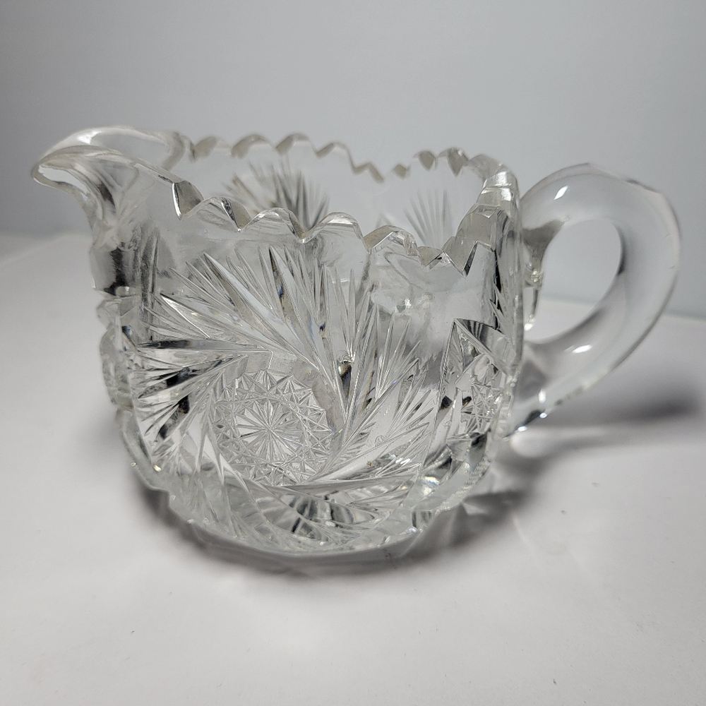 American Brilliant Period, Vintage Cut Glass Creamer
